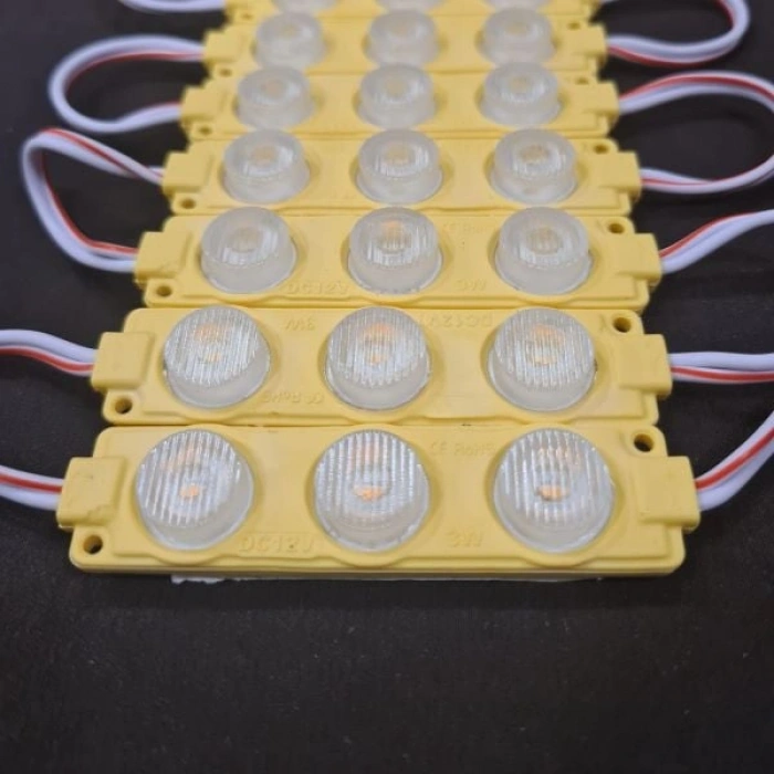 12V 3W 3’lü Lensli Modül LED – Araç Dekoratif Aydınlatma (1 ADET) AMBER