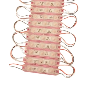 12 Volt 1.5 Watt 3 Lensli Pembe 2835 SMD Led Modül IP65 10 Adet Modül