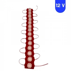 12 Volt 1.5 Watt Tek Lensli Kırmızı 3030 Led Modül IP65 10 Adet Modül