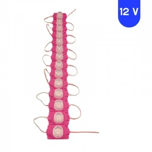 12 Volt 1.5 Watt Tek Lensli Pembe 3030 Led Modül IP65 10 Adet Modül