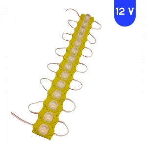 12 Volt 1.5 Watt Tek Lensli Sarı - Amber 3030 Led Modül IP65 10 Adet Modül