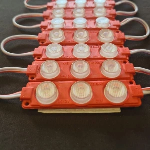 12V 3W 3’lü Lensli Modül LED – Araç Dekoratif Aydınlatma (1 ADET) KIRMIZI