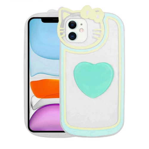 Apple İphone 11 Kılıf Kedi Figürlü Transparan Pop Soketli Redclick Ritmik Kapak