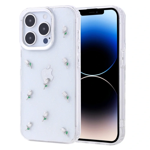 Apple iPhone 14 Pro Kılıf Airbag Tasarımlı Simli Şeffaf Redclick Kutup Kapak