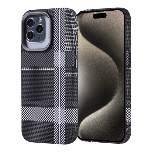 Apple iPhone 15 Pro Kılıf Magsafe Şarj Özellikli Karbon Fiber Görünümlü Redclick Nekst Kapak