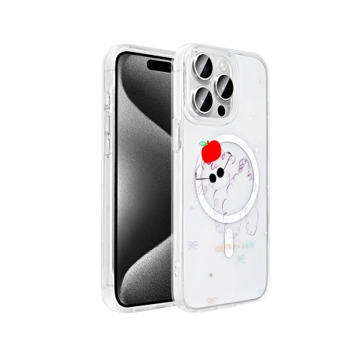 Apple iPhone 15 Pro Max Kılıf M-Safe Şarj Özellikli Şeffaf Redclick Folk Sert Kapak