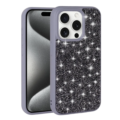 Apple iPhone 15 Pro Max Kılıf Parlak Taşlı Tasarım Redclick Pırlanta Kapak