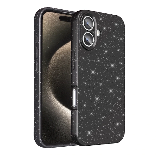 Apple iPhone 16 Kılıf Kamera Korumalı Simli Lüks Redclick Koton Kapak