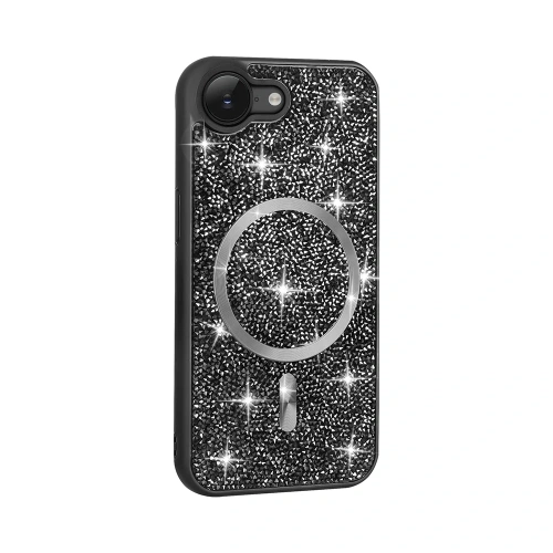 Apple iPhone 16E Kılıf Pırlanta Tasarımlı M-safe Şarj Özellikli Redclick Mozaik Silikon Kapak