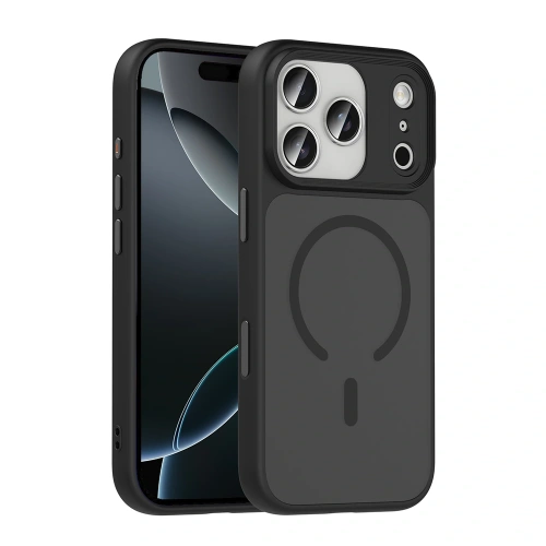 Apple iPhone 17 Pro Kılıf Mat Arka Yüzey Wireless Şarj Özellikli Redclick Flet M-safe Kapak