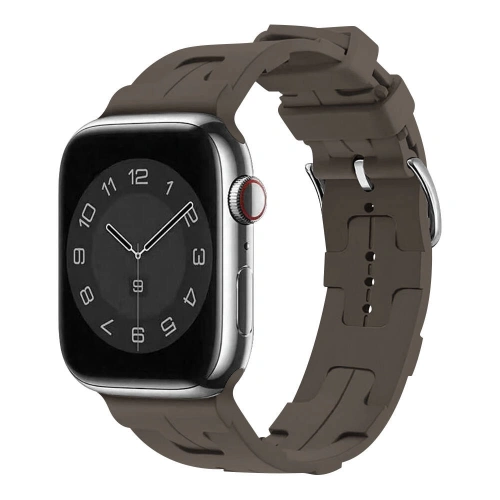 Apple Watch 7 8 38 40 41mm KRD-92 Metal Tokalı Silikon Kordon