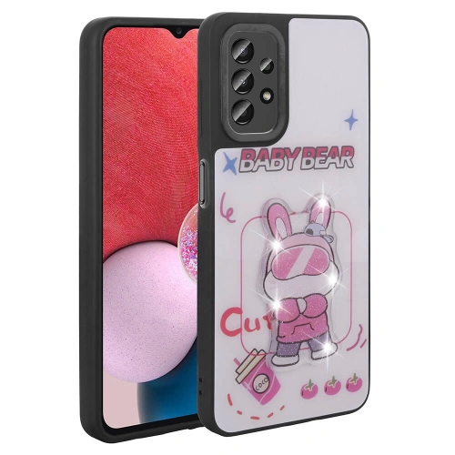 Galaxy A13 4G Kılıf Parlayan Kabartmalı İkonik Figürlü Redclick Amas Silikon Kapak