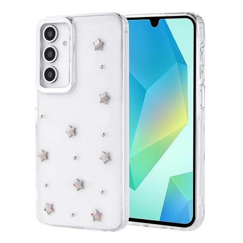 Galaxy A16 Kılıf Airbag Tasarımlı Simli Şeffaf Redclick Kutup Kapak