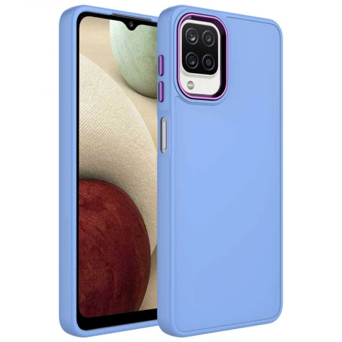 Galaxy M12 Kılıf Metal Çerçeve Ve Buton Tasarımlı Silikon Redclick Luna Kapak