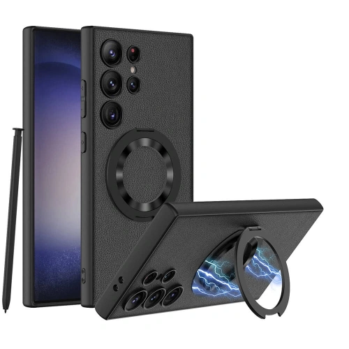 Galaxy S24 Ultra Wireless Şarj Özellikli Redclick Kıpta Standlı Magsafe Silikon Kapak