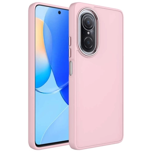 Huawei Nova 9 Se Kılıf Metal Çerçeve Ve Buton Tasarımlı Silikon Redclick Luna Kapak