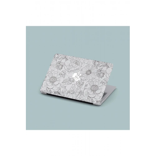 MacBook 15 Air M2 2023 A2941 Mirmac01 Şeffaf Ön Arka Kapak Koruma Floral