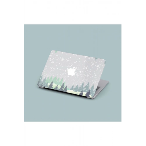 MacBook 15 Air M2 2023 A2941 Mirmac24 Şeffaf PVC Koruyucu Kapak Kış Manzarası