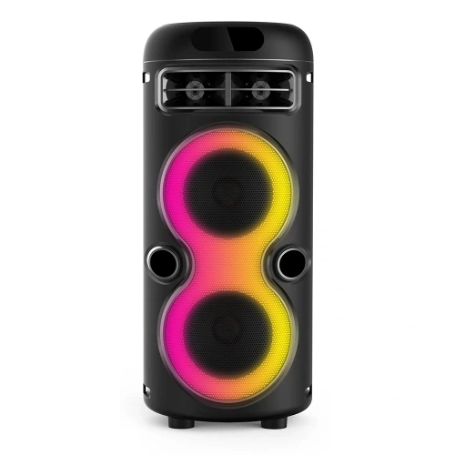 Redclick GD-2402 Dijital LED Göstergeli FM Radyolu Mikrofonlu RGB TWS Çift 4 inç Stereo Bass Kablosuz Karaoke Hoparlör