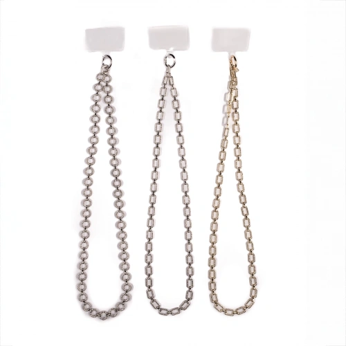 Redclick Taş İşlemeli Metal Zincir Cep Telefonu El Askısı 85cm