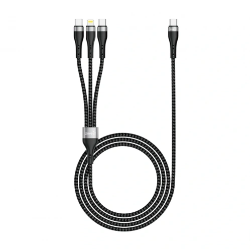 Redclick ZR-45 3in1 USB-A to Lightning - Type-C - Type-C Şarj ve Data Kablosu 20W 1.5M
