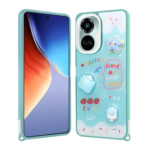 Tecno Camon 19 Pro Kılıf Parlayan Sıvılı Simli Kabartma Figürlü Redclick Cevze Kapak