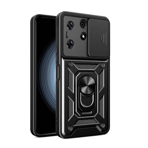 Tecno Spark 10 Pro Kılıf Magnetik Standlı Kamera Korumalı Redclick Sürgülü Vega Kapak