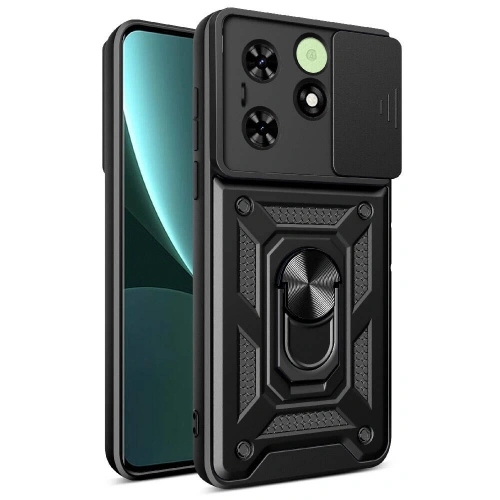 Tecno Spark Go 2024 Kılıf Magnetik Standlı Kamera Korumalı Redclick Sürgülü Vega Kapak