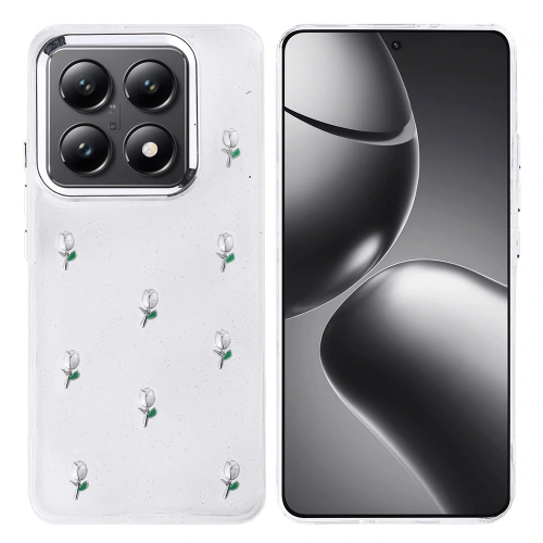 Xiaomi 14T Pro Kılıf Airbag Tasarımlı Simli Şeffaf Redclick Kutup Kapak