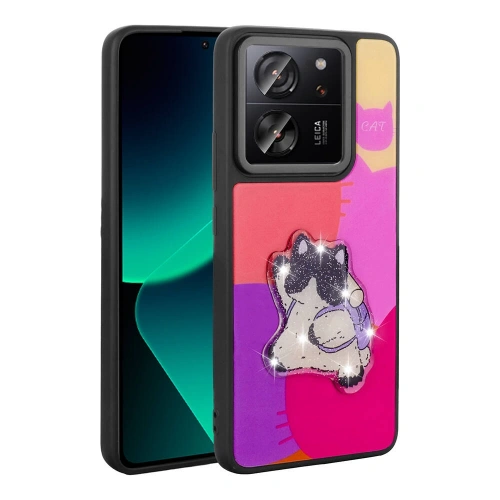 Xiaomi Mi 13T Pro Kılıf Parlayan Kabartmalı İkonik Figürlü Redclick Amas Silikon Kapak