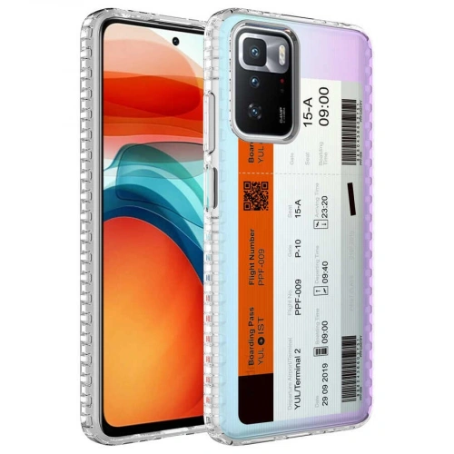 Xiaomi Redmi 10 Kılıf Airbag Kenarlı Renkli Desenli Silikon Redclick Elegans Kapak