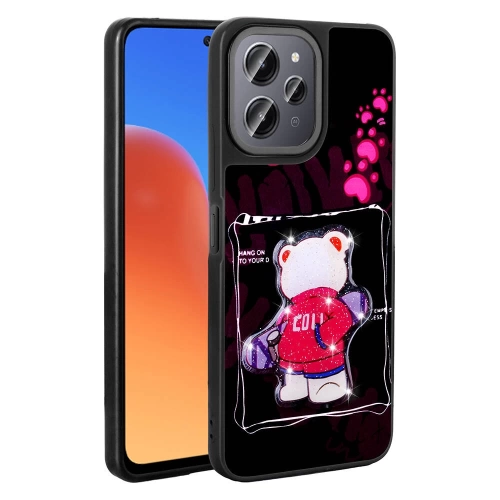 Xiaomi Redmi 12 4G Kılıf Parlayan Kabartmalı İkonik Figürlü Redclick Amas Silikon Kapak