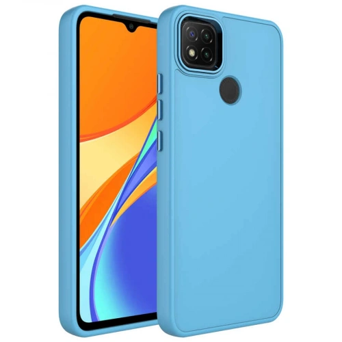 Xiaomi Redmi 9c Kılıf Metal Çerçeve Ve Buton Tasarımlı Silikon Redclick Luna Kapak