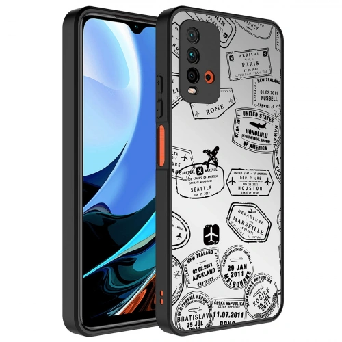 Xiaomi Redmi 9T Kılıf Aynalı Desenli Kamera Korumalı Parlak Redclick Mirror Kapak