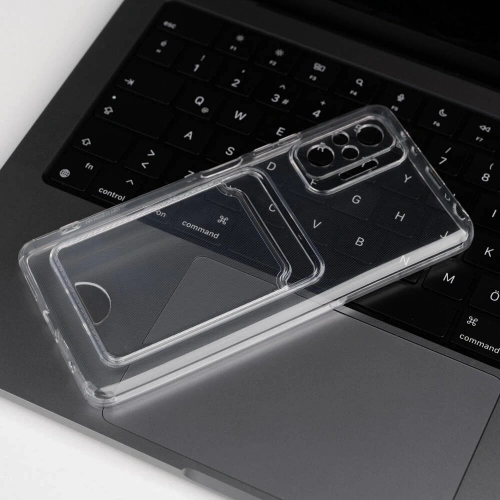 Xiaomi Redmi Note 10 Pro Kılıf Kartlıklı Şeffaf Redclick Setra Clear Silikon Kapak
