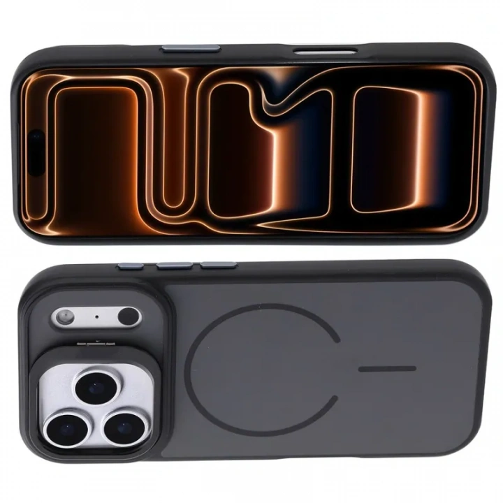 Apple iPhone 17 Pro Max Kılıf M-safe Şarj Özellikli Kamera Standlı Redclick Notron Kapak
