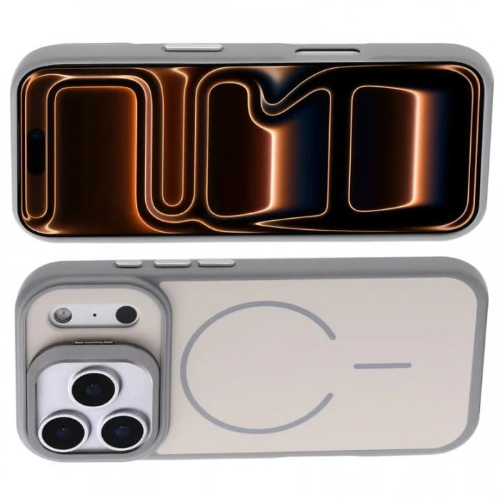 Apple iPhone 17 Pro Max Kılıf M-safe Şarj Özellikli Kamera Standlı Redclick Notron Kapak