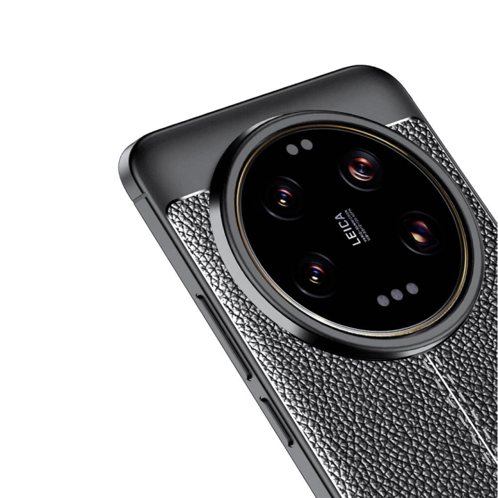 Xiaomi Mi 14 Ultra Kılıf Redclick Deri Görünüm Silikon Kapak