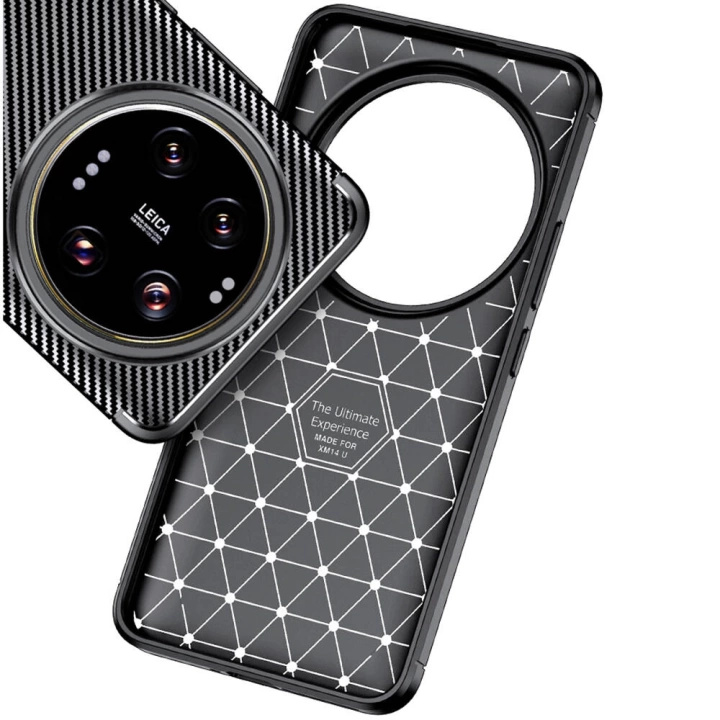 Xiaomi Mi 14 Ultra Kılıf Redclick Karbon Görünüm Silikon Kapak