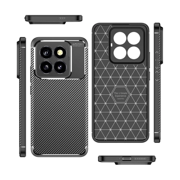 Xiaomi Mi 14 Pro Kılıf Redclick Karbon Görünüm Silikon Kapak