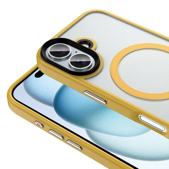 Apple iPhone 16 Plus Kılıf Mat Arka Yüzey Wireless Şarj Özellikli Redclick Flet Magsafe Kapak