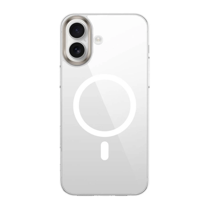 Apple iPhone 16 Plus Kılıf Magsafe Şarj Özellikli Şeffaf Cam Arka Yüzey Redclick G-Glass Kapak