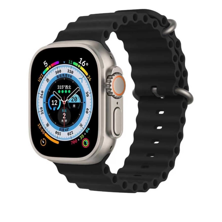 Apple Watch 10 Serisi 46mm Redclick Krd-75 Terletmez Dalgalı Tasarım Silikon Kordon