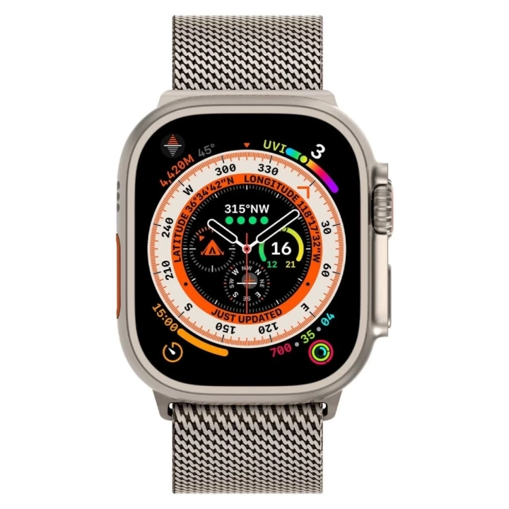 Apple Watch 10 46mm Redclick KRD-121 Metal İnce Slim Tasarım Luxury Hasır Kordon