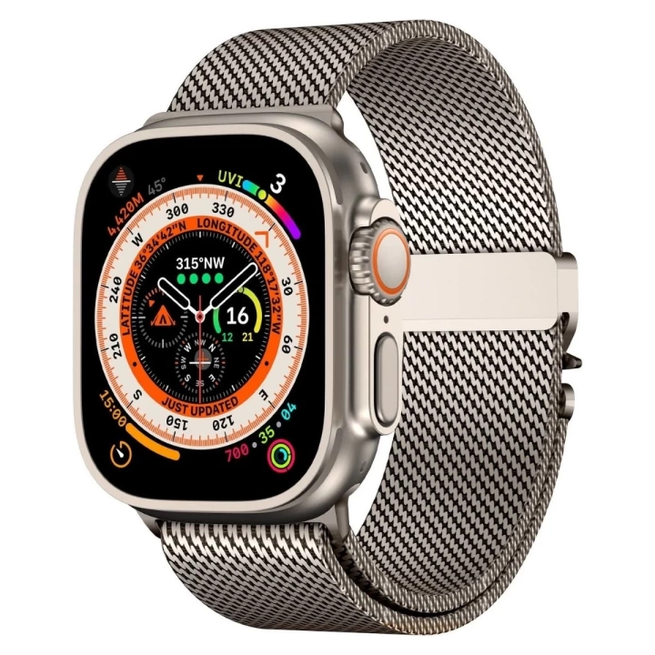 Apple Watch 10 46mm Redclick KRD-121 Metal İnce Slim Tasarım Luxury Hasır Kordon