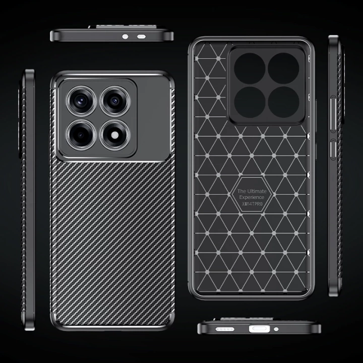 Xiaomi 14T Pro Kılıf Redclick Negro Karbon Görünüm Silikon Kapak