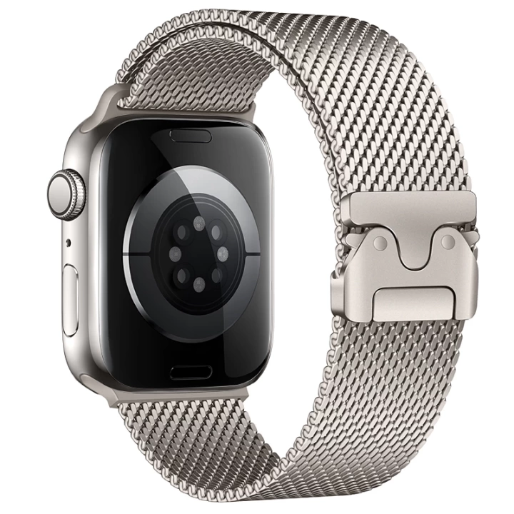 Apple Watch 10 46mm Redclick KRD-121 Metal İnce Slim Tasarım Luxury Hasır Kordon