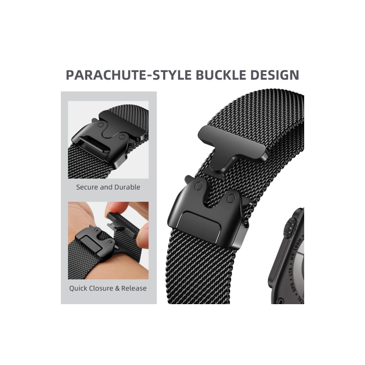 Apple Watch 6 7 8 SE 41mm Redclick KRD-121 Metal İnce Slim Tasarım Luxury Hasır Kordon