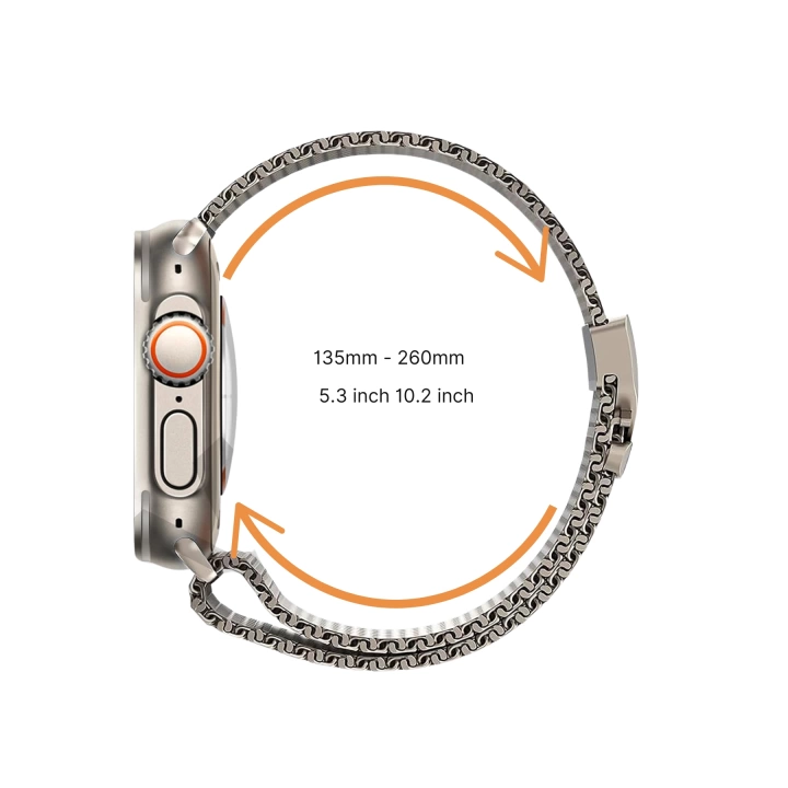 Apple Watch 6 7 8 SE 41mm Redclick KRD-121 Metal İnce Slim Tasarım Luxury Hasır Kordon