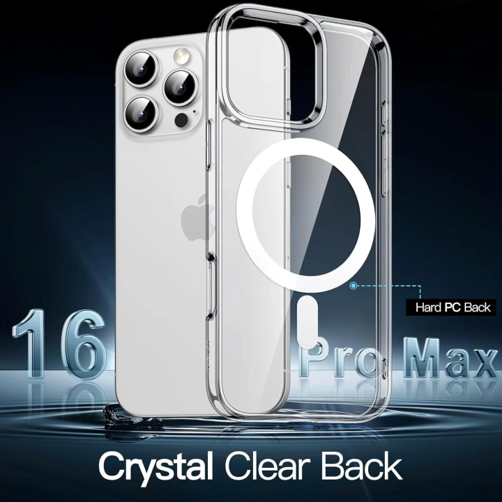Apple iPhone 16 Pro Max Kılıf Redclick Magsafe Şarj Özellikli Şeffaf Tek Sararmayan Porto Kapak